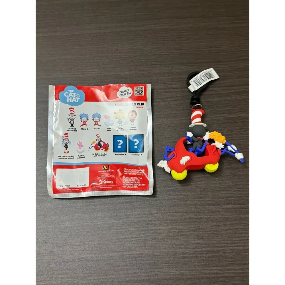 Dr. Seuss The Cat In The Hat Bag Clip Keychain - The Cat In The Hat with Machine